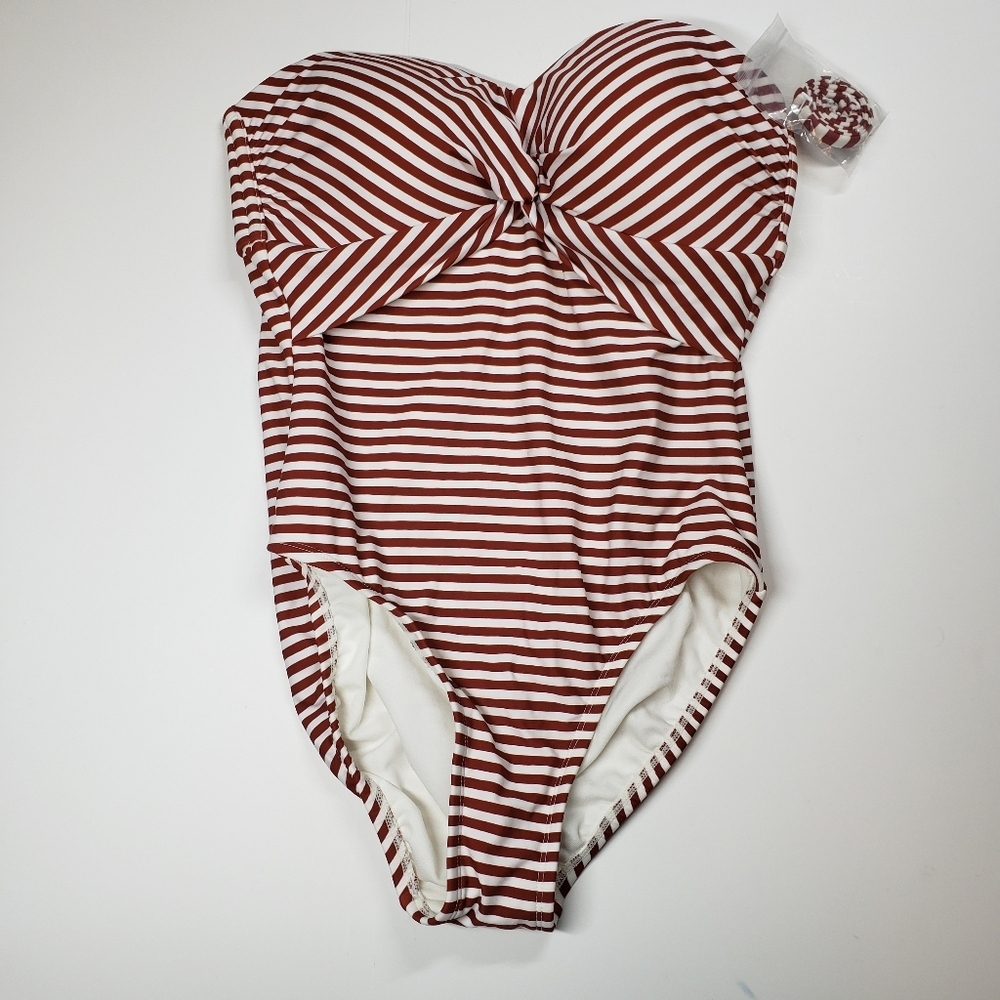 Kona Sol Twist Bandeau One Piece Swimsuit size medium New